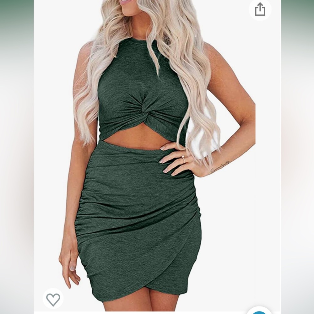 BZB Women Sleeveless Hollow Out Dress fits like L